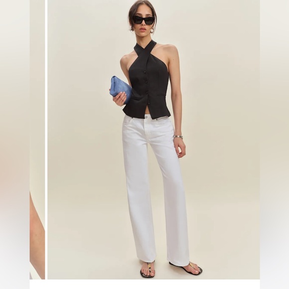 NWT Reformation BLACK TATE HALTER TOP Size 4 - Picture 4 of 9
